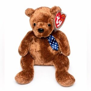 Ty Beanie Baby November 2002 Birthday Bear Gold Party Hat 4550 NWT